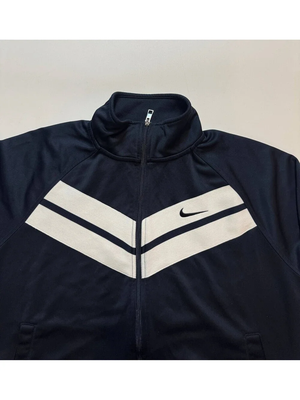Nike Mens Track Jacket Size L Blue White Full Zip Pre-Owned Sportswear Athletic